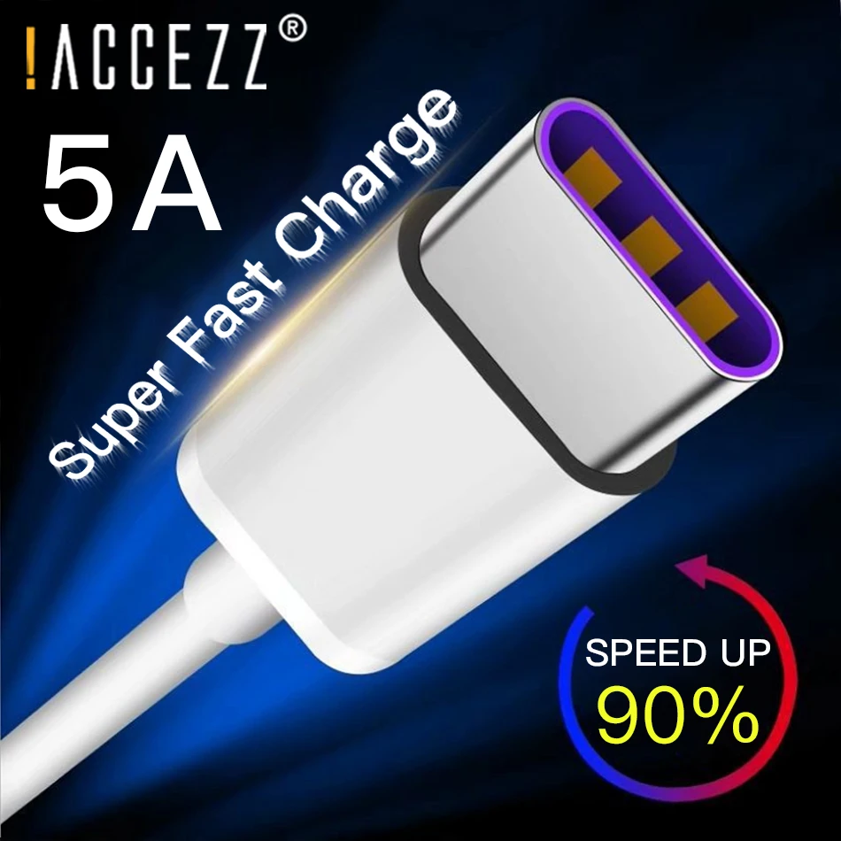 

!ACCEZZ 5A Type C Charger USB Cable For Huawei P20 P30 Pro Samsung S10 Plus S9 Fast Charging For Oneplus Mi9 Charge Phone Cable