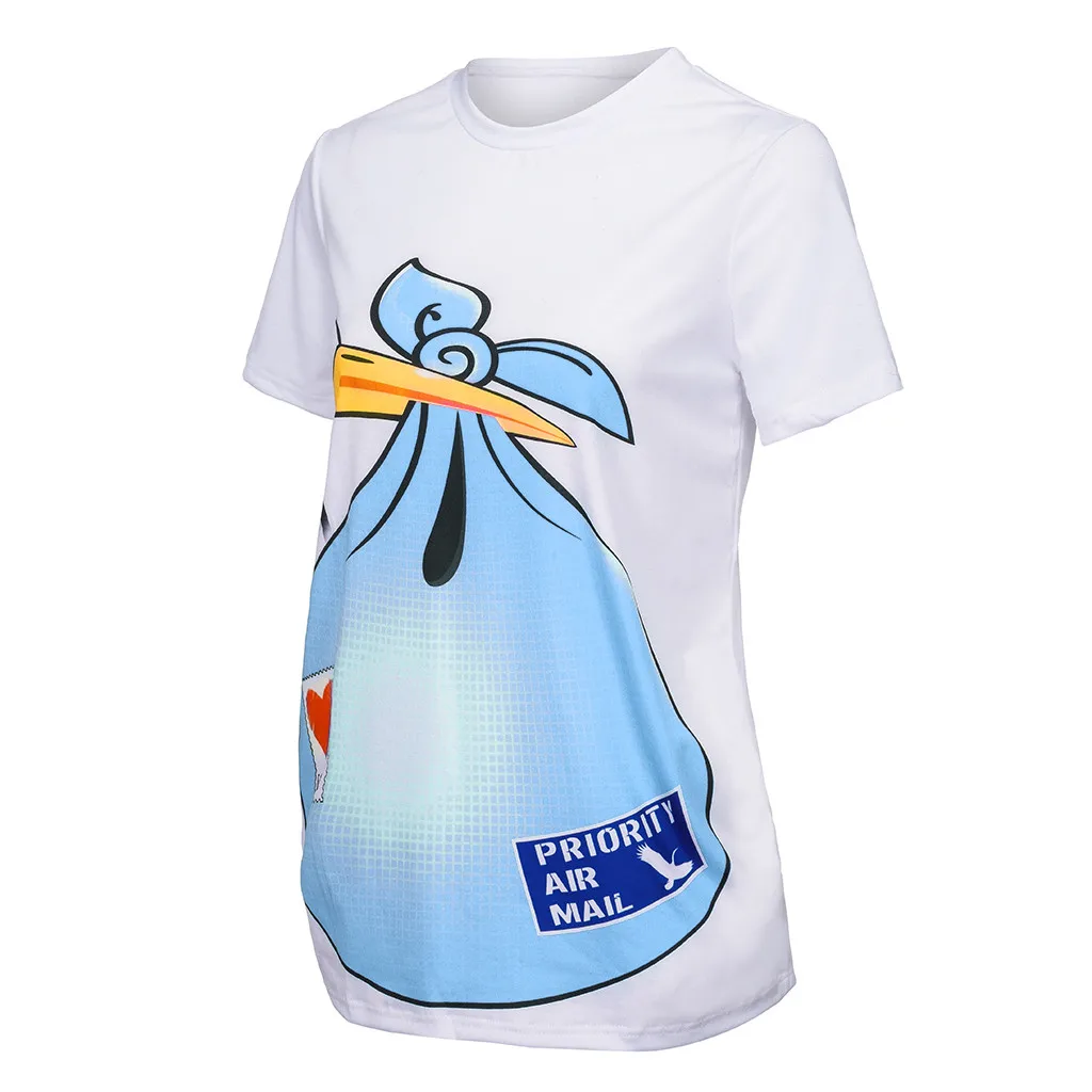 MUQGEW/Милая Повседневная Футболка для беременных с забавным принтом и короткими рукавами; блузка для беременных; топы; ropa premama embarazadas# y2