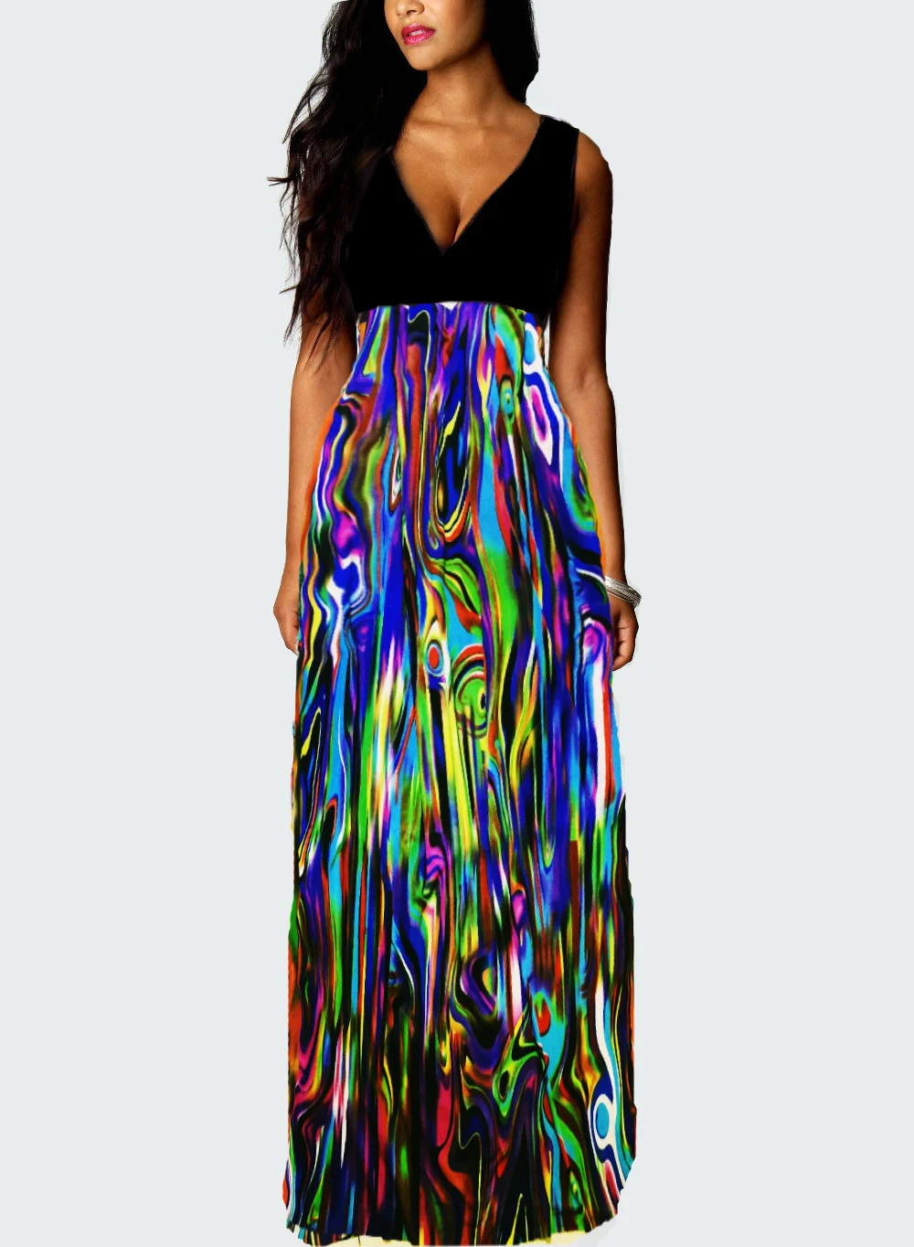 Roiii Summer Women Dresses Holiday Beach Colorful Beauty Elegant Hot