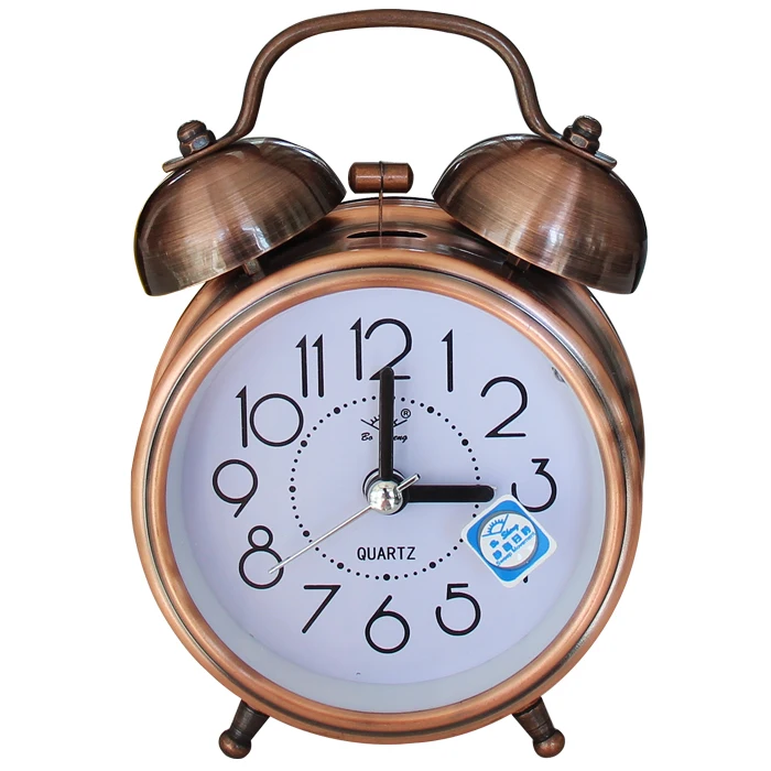 Cute little alarm clock creative mute table clock timepiece metal clock