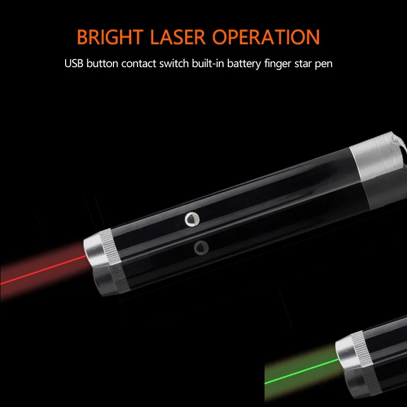 1 mode USB Rechargeable High Power Green/Red 2 Colors Laser Pointer Pen Visible Beam Teaching Presenter Light Hunting | Спорт и