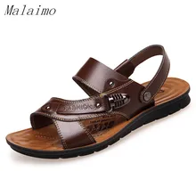 Для мужчин; пляжная обувь для отдыха на открытом воздухе кожаные сандалии износостойкие кожаные Тапочки мягкой подошве противоскользящая обувь