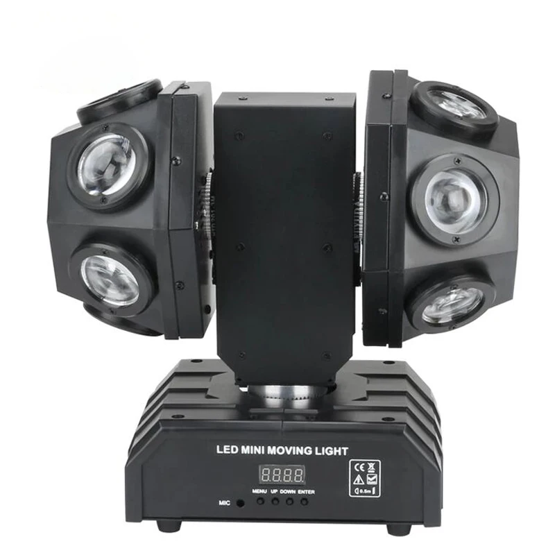 Free shipping mini double arms moving head beam laser stage effect light for dj disco dmx control RGBW wash strobe lighting | Лампы и