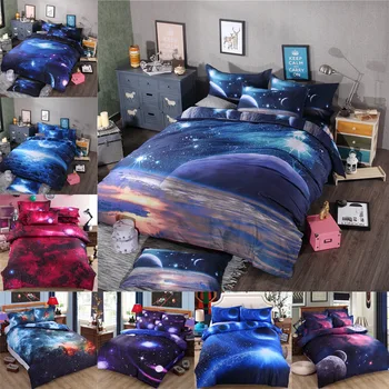 

4pcs 3d Galaxy bedding sets Universe Outer Space Themed Bedspread Bed Linen Bed Sheets Duvet Cover Set