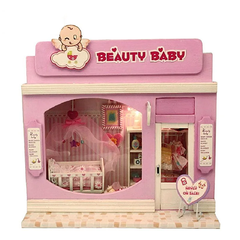 Европейский Магазин, модель, набор, рок-время, сборный миниатюрный кукольный домик, сделай сам, кукольный дом, комнатная коробка, домашний игрушечный дом ручной работы, любимый подарок для девочки - Цвет: Beauty Baby