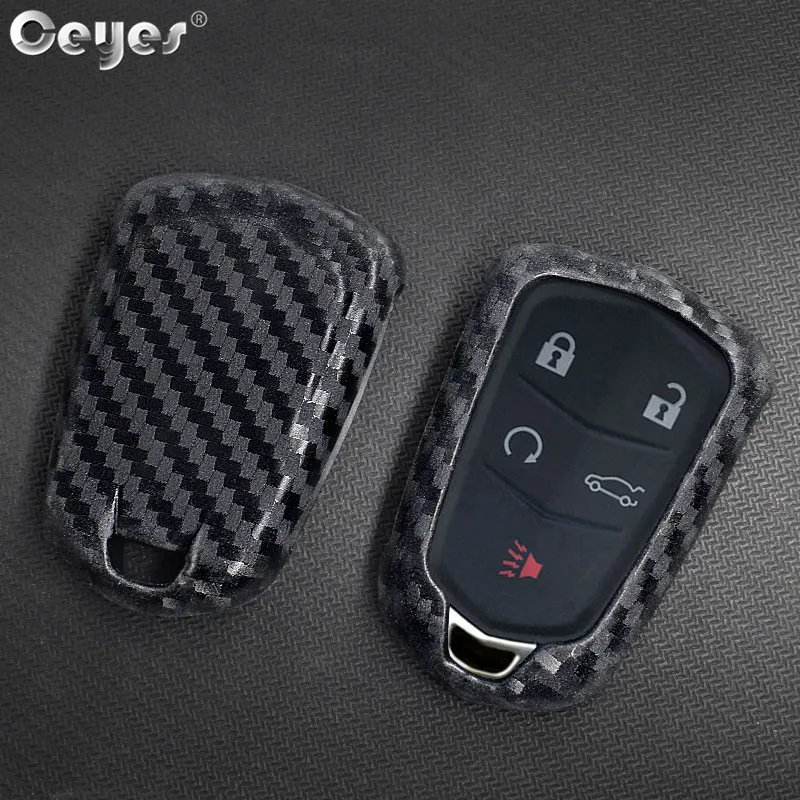 Car carbon fiber key cover for CADILLAC  (1)