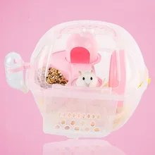 1 Set luxury 29*23*23cm Plastic Transparent Hamster Cage Villa Travel House Portable Carrying Small Pet Carrier Amusement Park