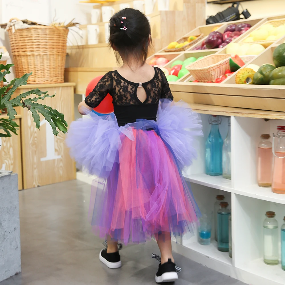 Girls Pettiskirt Ramadan Clothing Kids Pony Unicorn Tutu Skirt with Unicorn Headband Teens Knee Length Birthday Long Tail Skirts (6)