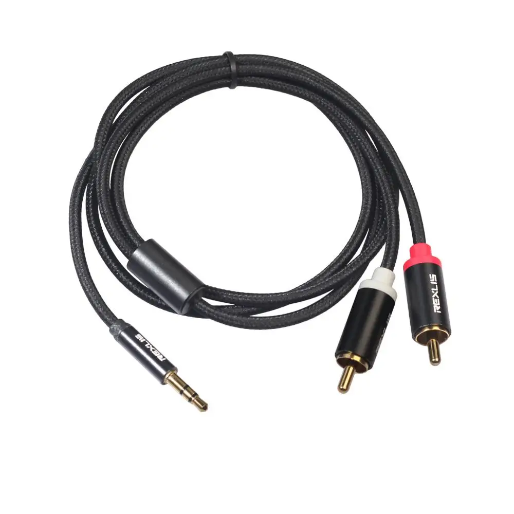 REXLIS RCA кабель 2RCA до 3 5 аудио мм разъем AUX для DJ усилители сабвуфер смеситель дома