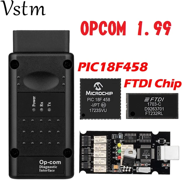 OPCOM V1.90 OP-COM OBD2 diagnostiskt verktyg för SAAB OPCOM OPEL-gränssnitt  med PIC18F458-chip : : Fordon