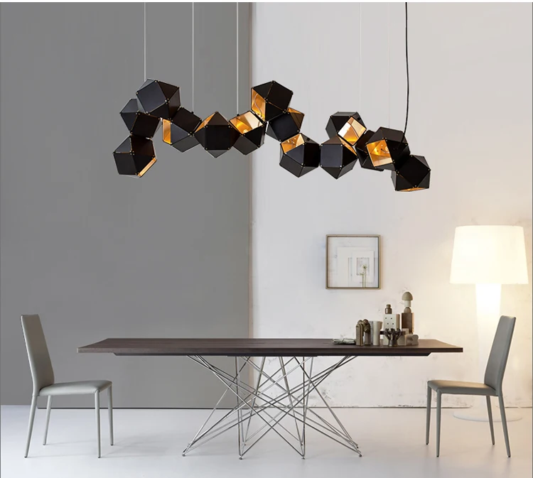 Nordic Modern Chandelier Welles Chandelier Metal Faceted chandelier