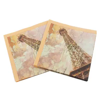 

100Pcs Retro Bar Tower Design Tissue Disposable Paper Napkin Festive Wedding Anniversary Party Restaurant Table Decoration