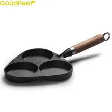 Goodfeer 3в1 сковорода с отсеком и длинной ручкой, антипригарная посуда для яичницы, разделенный гриль, сковорода для столовой и бара, железная добавка