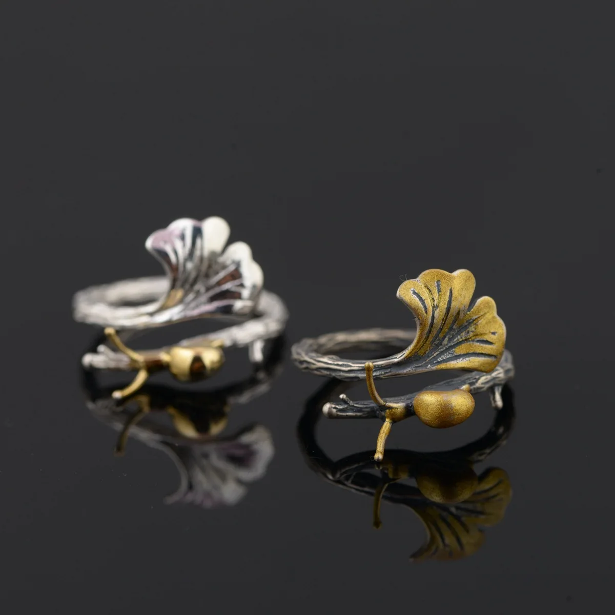

S925 silver simple personality opening snail shape beautiful unique ring