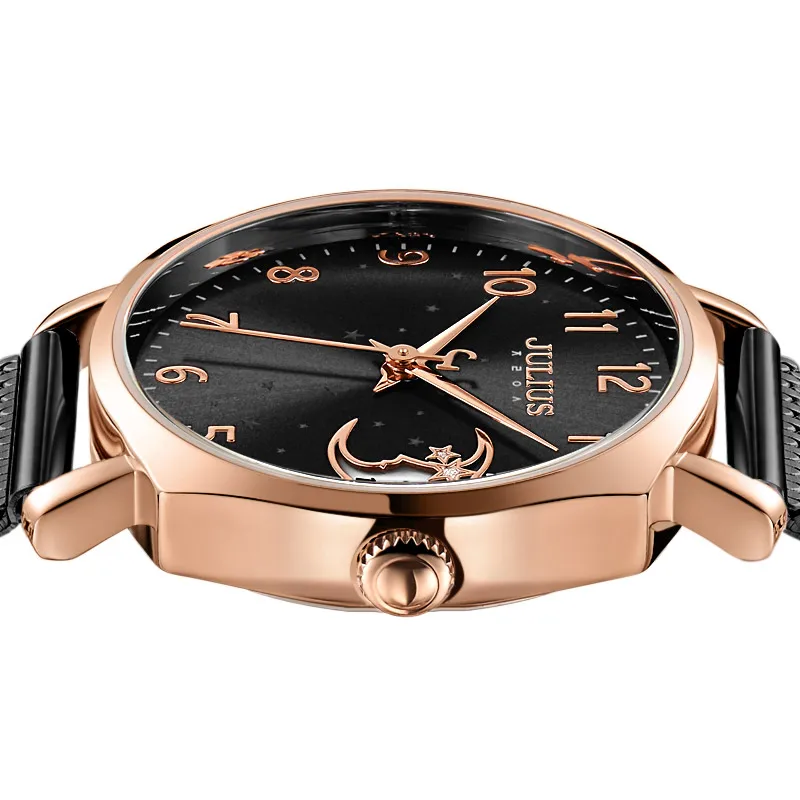 Tanie Julius zegarek księżyc okno kalendarz wybierania kobiet zegar Auto data wysokiej jakości oryginalne damskie FashionWatch Dropshipping JA 1146