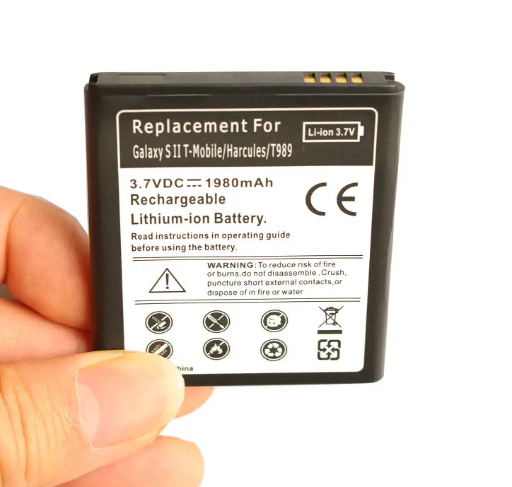 Ciszean 50 шт./лот 1980 мАч eb-l1d7iba/u Замена Батарея для Samsung Galaxy S II S2 T989 i515 I717 shv-e120s e120L i547 L700