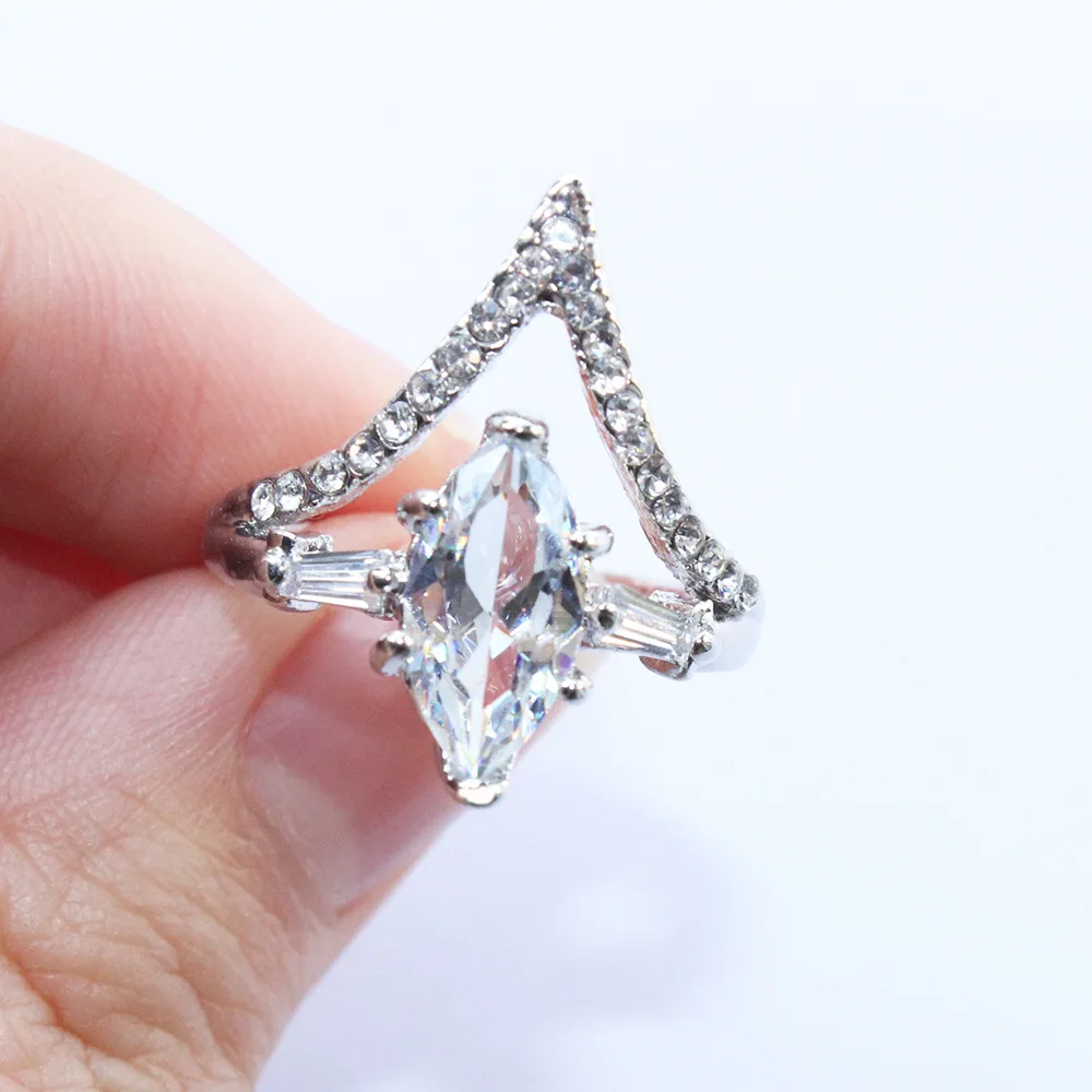 MOONROCY серебряное обручальное кольцо из кубического циркония, кольца с кристаллами для женщин, вечерние ювелирные изделия для девочек,, Прямая поставка, подарок