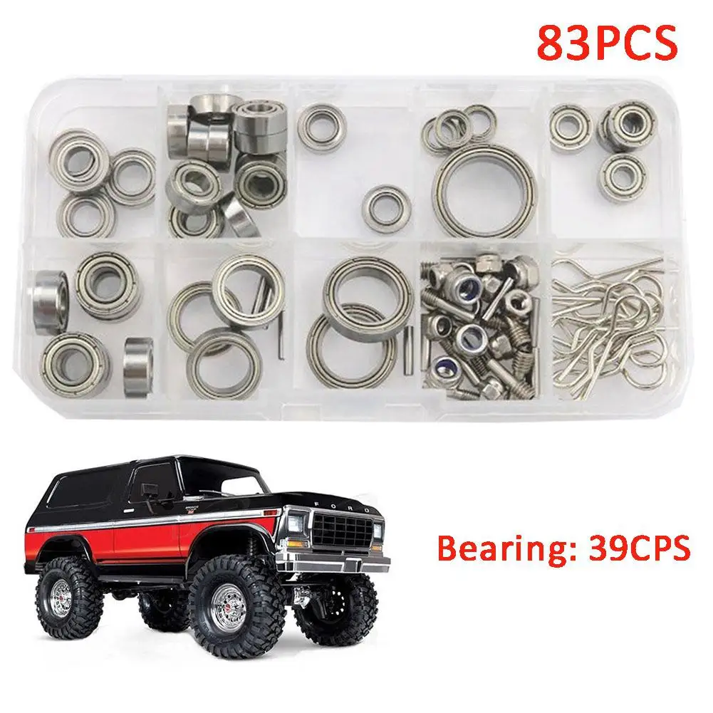 

LeadingStar 83PCS/Set Ball Bearing Accessories for Rc Hobby Model Car 1/10 Traxxas Trx-4 Crawler