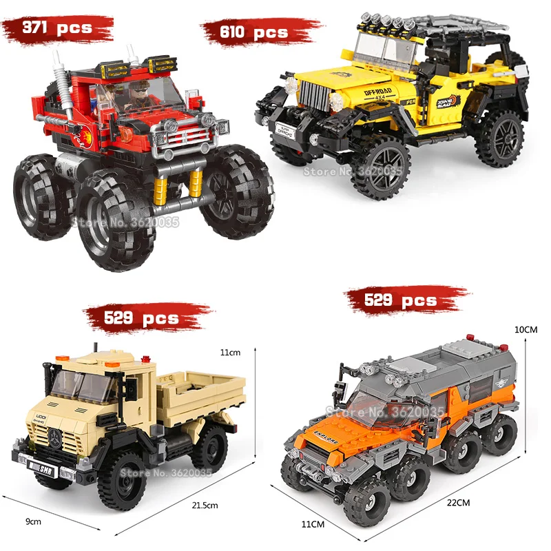 

Car City Building Blocks Series Jeep Bigfoot Truck All Terrain Vehicle Racing Car Military Vehicle Figures Gift Toy YouZhengle
