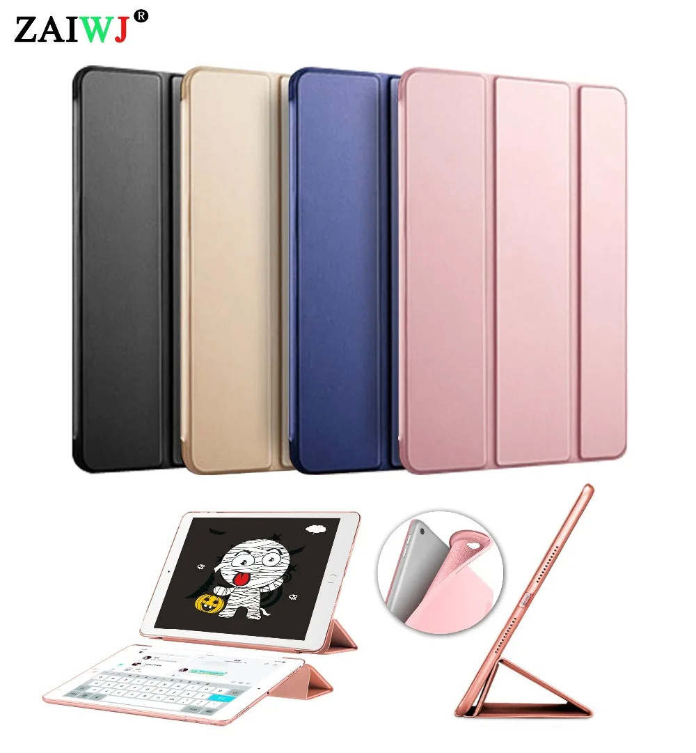 Чехол для Apple iPad 9,7 дюймов выпуск 6th ZAIWJ pu кожаный чехол+ Мягкий силиконовый чехол из ТПУ умный чехол для сна