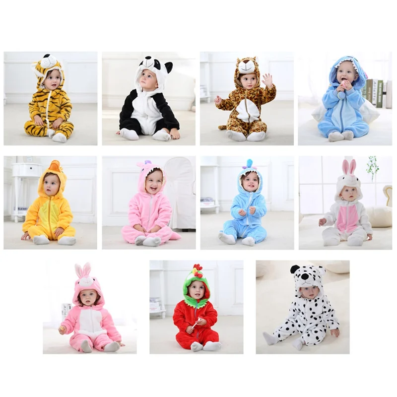 

2018 Infant Romper Baby Autumnand Winter Jumpsuit New Born Clothing Hooded Toddler Baby Clothes Cute Animal Romper Baby Costumes