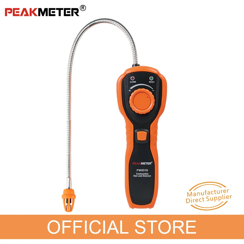 Detector de Vazamento Medidor com Som Oficial Peakmeter Alta Precisão Gás Combustível Analisador Alarme Luz Pm6310