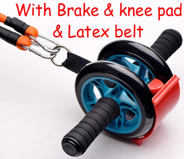 NEW AB Wheel Roller with knee kneel pad mat latex belt band brake