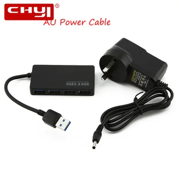 

CHYI Super Speed USB Hub 3.0 With EU/AU/US/UK Power Adapter 4 Port USB 3.0 Hub Splitter For PC Laptop Computer Accessories