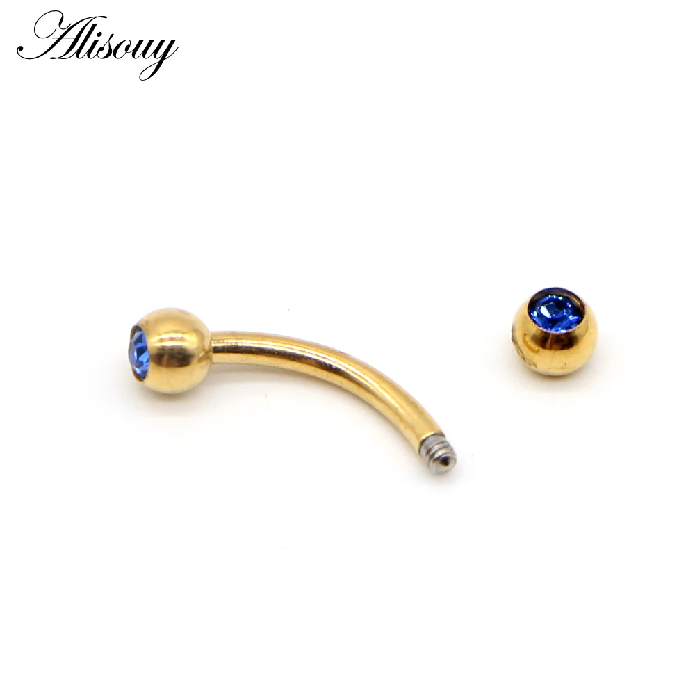 Alisouy 1PCS Surgical Stainless Steel Eyebrow Nose Lip Captive Bead Ring Tongue Piercing Tragus Cartilage Earring Body Jewelry