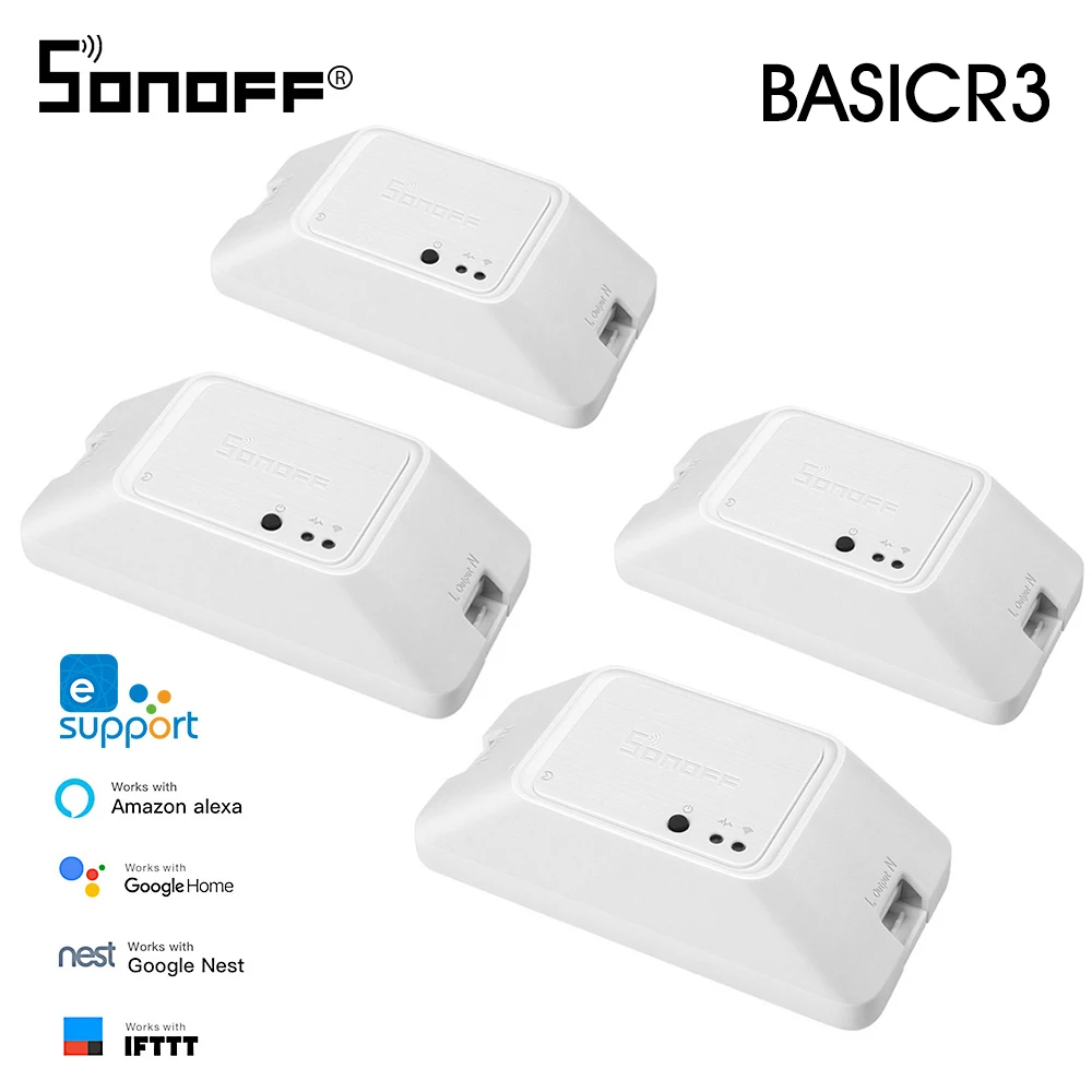 

SONOFF BASIC R3 Smart ON/OFF WiFi Switch, Light Timer Support APP/LAN/Voice Remote Control DIY Mode Works With Alexa Google Home