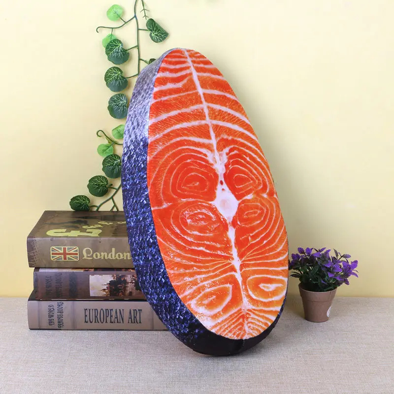 

New 1Pc Creative 3D Washable Pillow Sushi Salmon Simulation Cushion Home Decor Plush Toy Gift