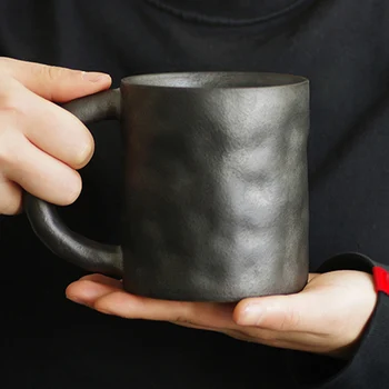 

Simple Ceramic Creative Mug Ocean Wind Blue Small Fresh Coffee Cup Breakfast Milk Cup Cover Spoon