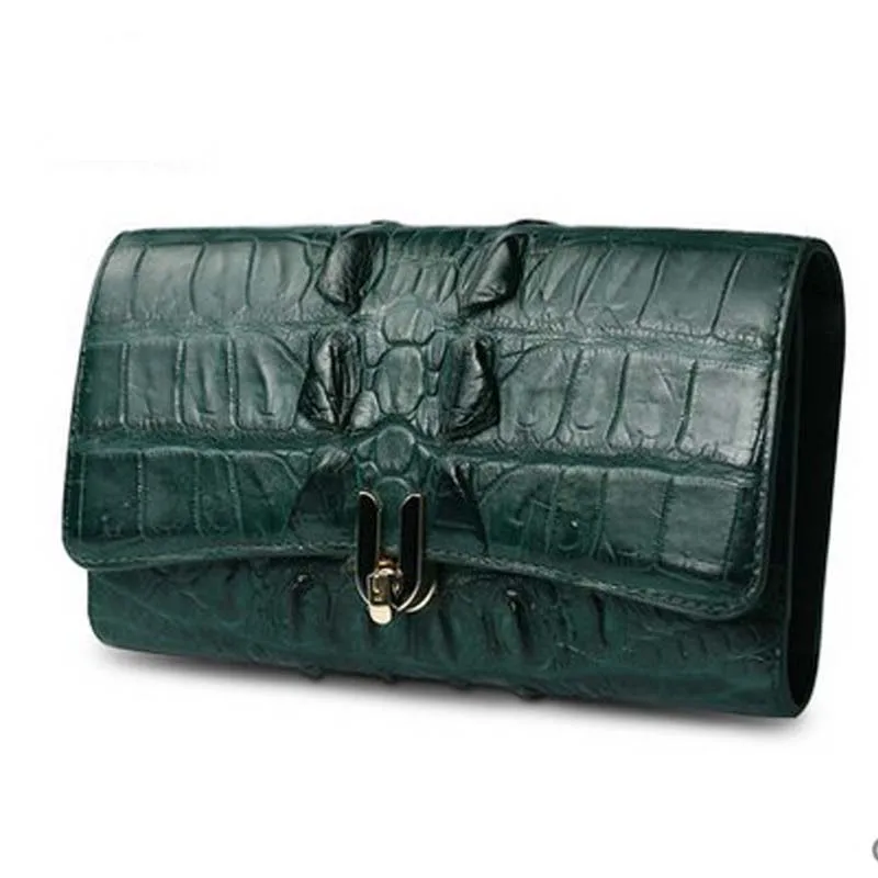 

2018 gete Thai alligator women clutch bag Women's large capacity long women purse dinner women bags crocodile leather handbag