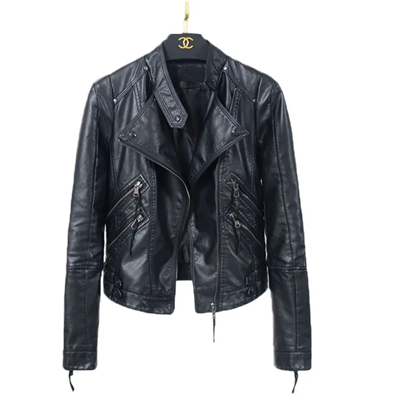Ladies Pu Leather Jacket New 2019 Spring Autumn Black Jacket Women Slim Moto Biker Leather Jacket Female Jaquetas Feminino NO805 Ladies Pu Leather Jacket New 2019 Spring Autumn Black Jacket Women Slim Moto Biker Leather Jacket Female Jaquetas Feminino NO805