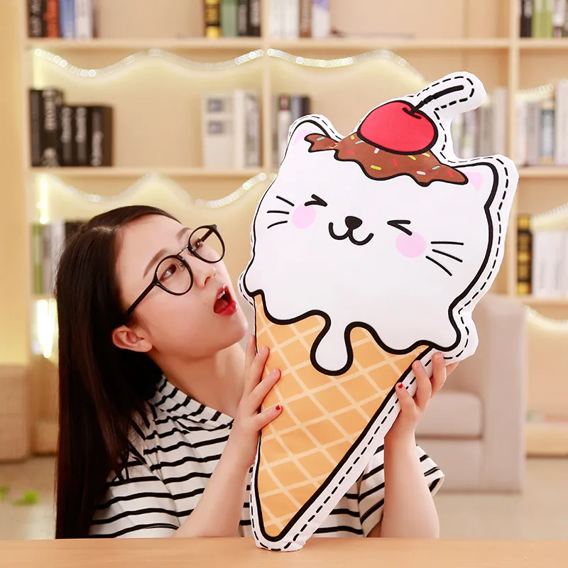 

1pc 45cm Cartoon Ice-cream Style Plush Pillows Stuffed Cute Animal Toys for Children Sofa Pillow Home Decor Kids Christmast Gift