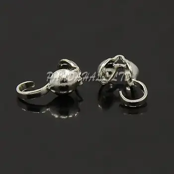

Iron Bead Tips Knot Covers, Silver Color, Size: about 9mm long, 3mm wide, 3mm inner diameter, hole: about 1.5mm