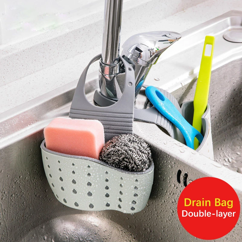 Portable Basket Hanging Drain Basket Useful Suction Cup Sink Shelf Soap