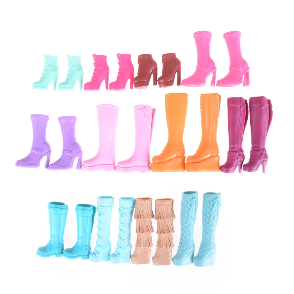 

1 Pair High Heels Boots Sandals Party Dinner Daily Wear Colorful Mixed Shoes Doll Clothes Accessories Gift Elegance
