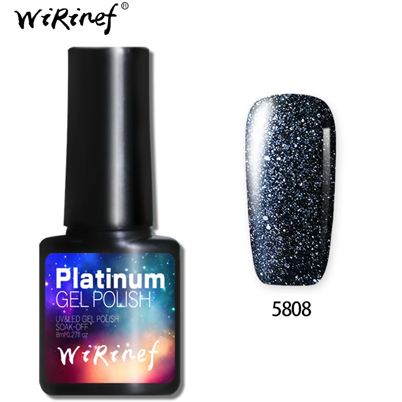 WiRinef UV&LED Nail Gel Polish 3d Glitter Platinum Nail Art Manicure ...