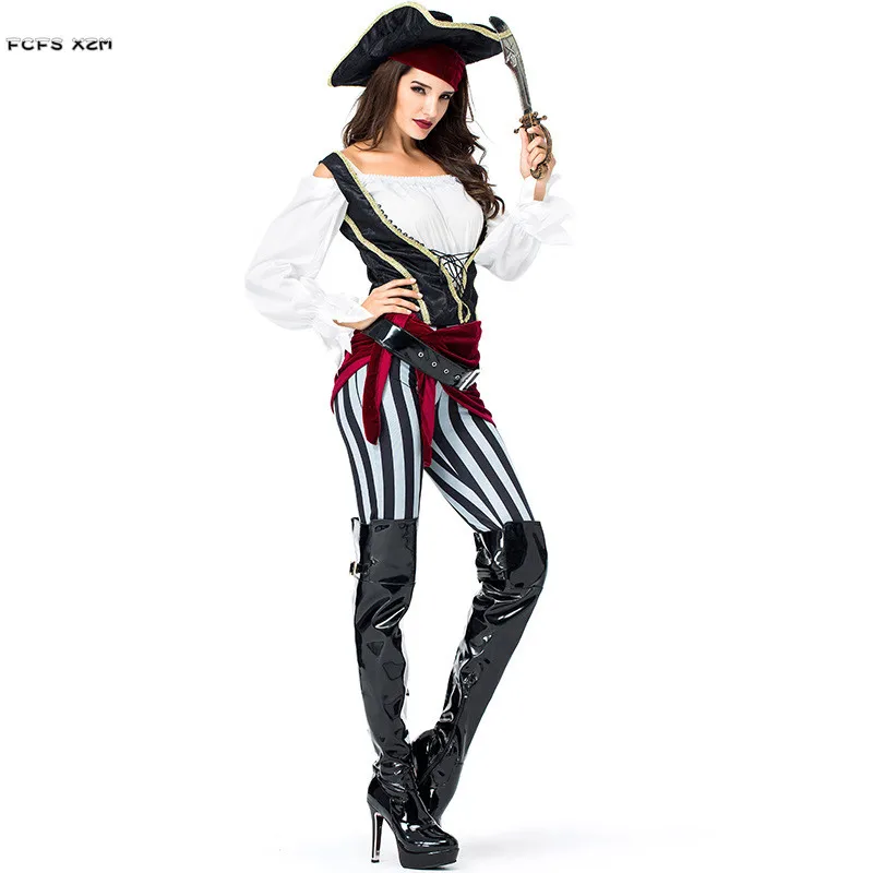 Женственная Дамская обувь Хэллоуин Пиратские костюмы воительница queen Cosplays Рождество Пурим карнавал этап играть ночной клуб бар