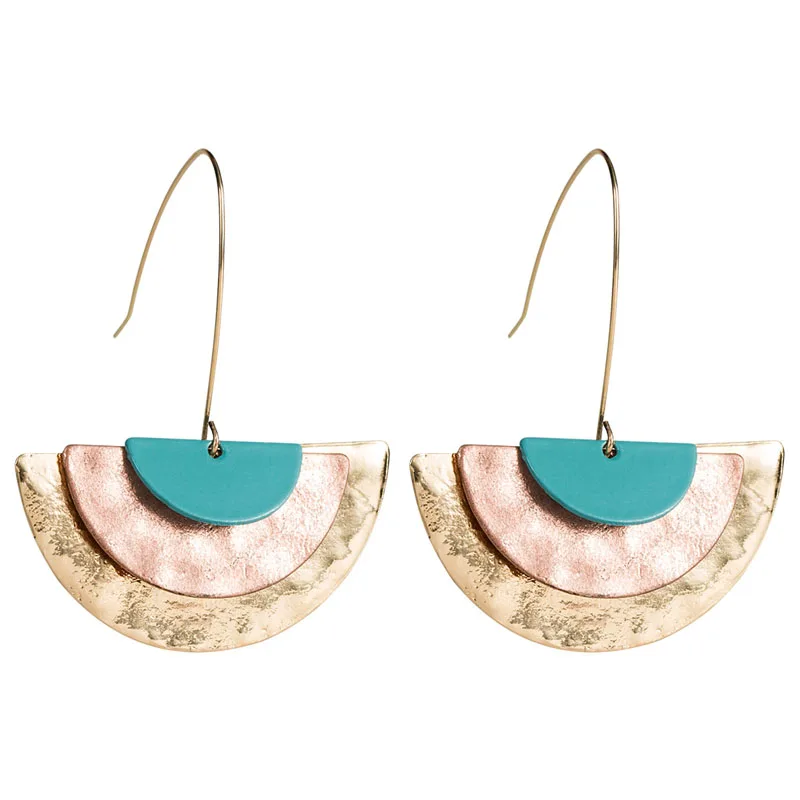 

2019 Vintage Fashion Long Dangle Za Earrings For Women Bohemian Semicircle Statement Drop Earring Geometric Jewelry Gift