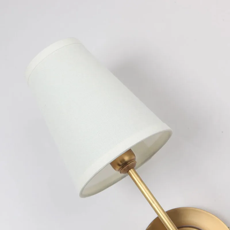 Preise Moderne Wand Lampe Echt Kupfer Wandleuchter Stoff Lampenschirm Bad Spiegel Nachttisch Leuchten Hause Beleuchtung BLW040