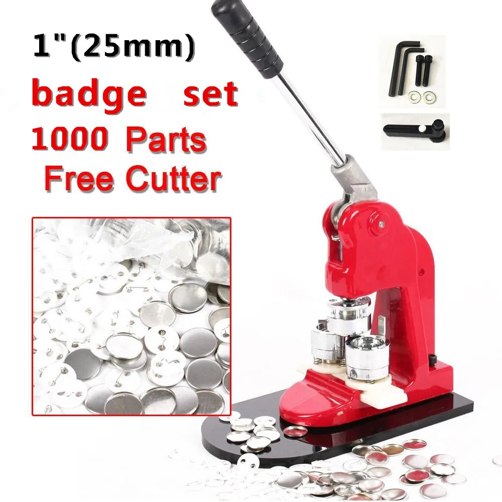 factory hot sale 25mm(1")button making machine kit badge maker set with 1000pcs pin button free paper cutter | Дом и сад