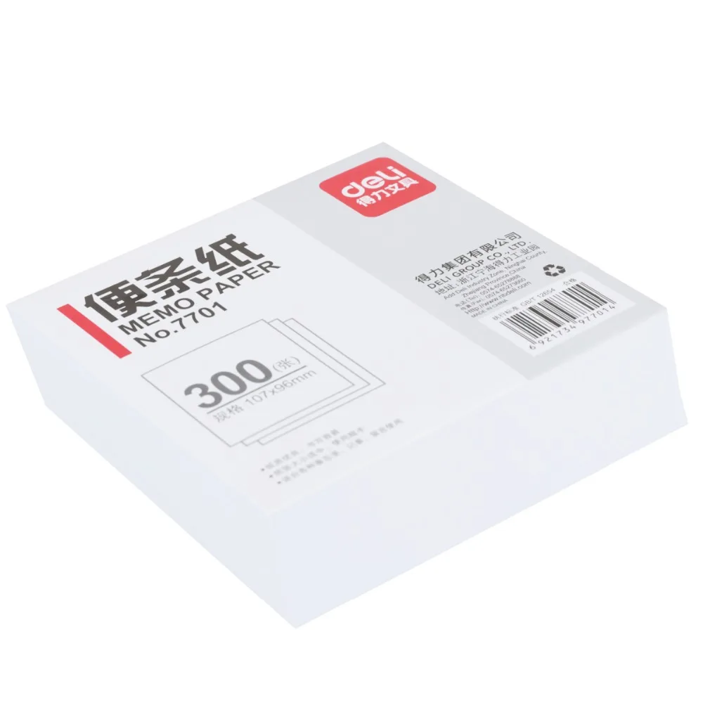 Deli note paper 300 листов в наборе белый офисный блокнот для заметок со стеклянной коробкой держатель блокнот бумага для сообщений