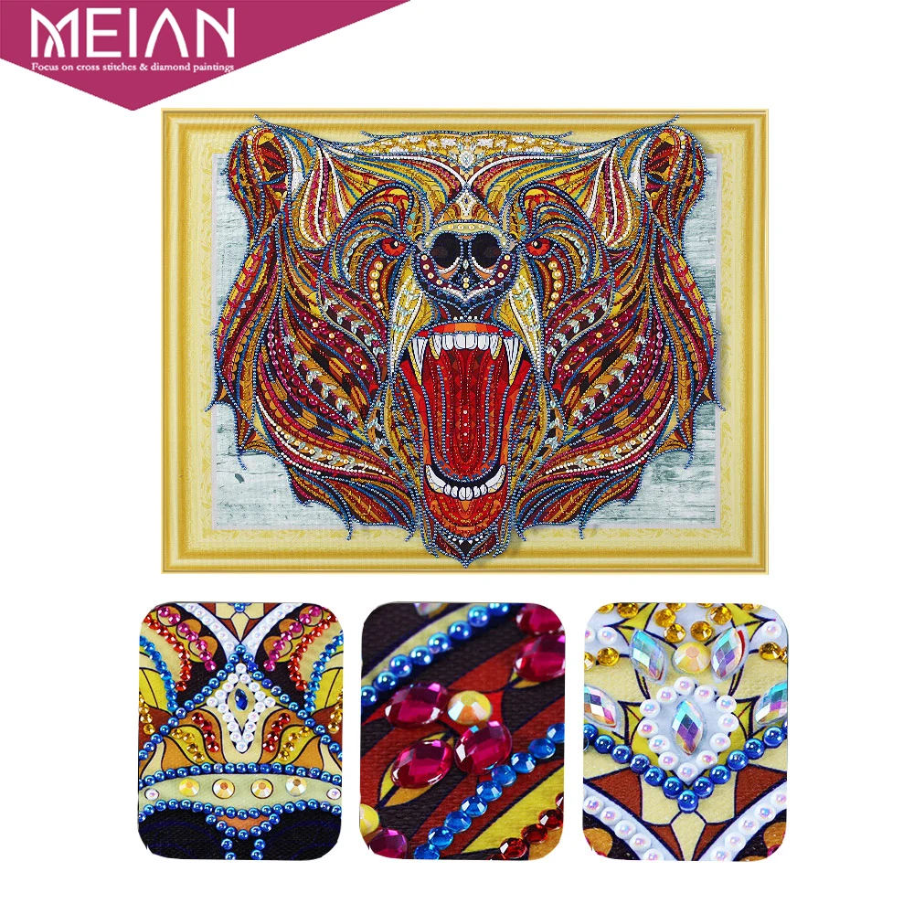 

Meian,Diamond Painting"Bear"5D DIY Drill Diamond Embroidery Diamond Mosaic Sale,Picture Partial Diamant DP Accessories Decor