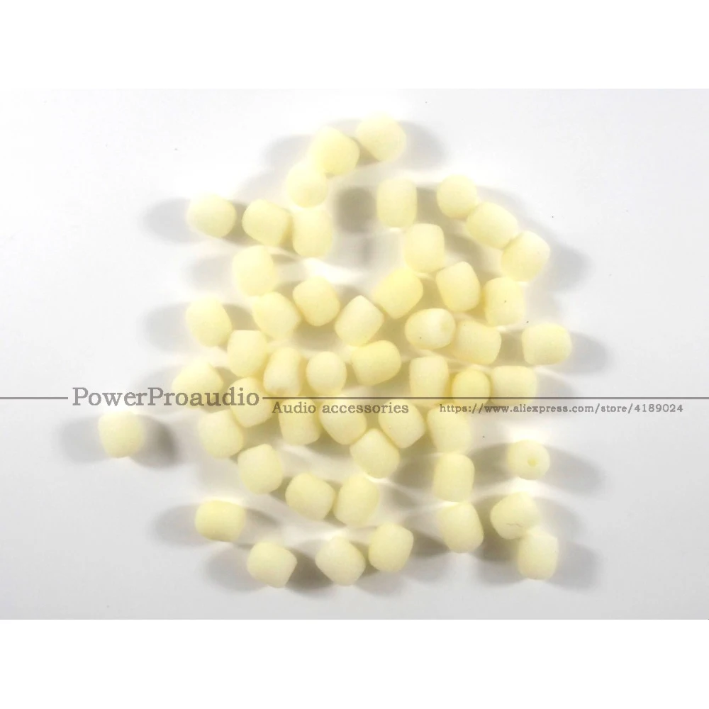 50pcs Mini Beige Foam Covers Windscreen Windshield For Beige Headset Microphone Microphone