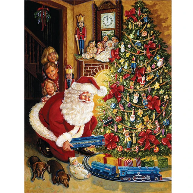 Christmas Tree Train Needlework DIY 5D Diamond Painting Embroidery Kits Mosaic Pattern Rhinestone 3d Cross Christmas Tree Train Needlework DIY 5D Diamond Painting Embroidery Kits Mosaic Pattern Rhinestone 3d Cross