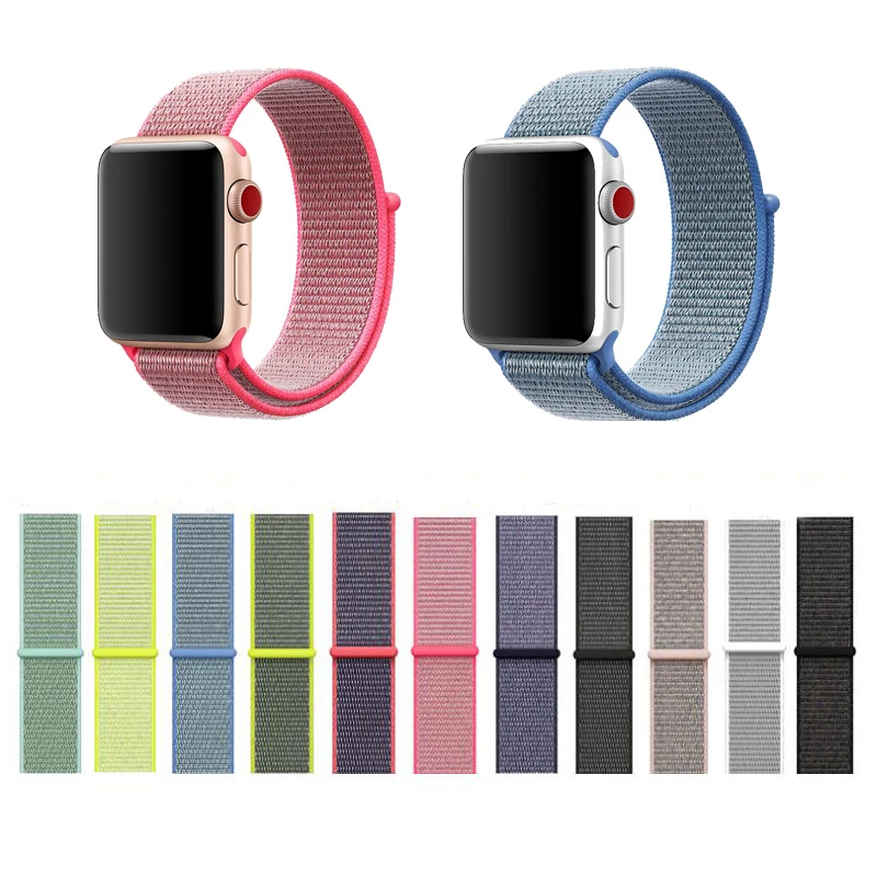 

OULUCCI Lightweight Breathable Nylon Sport Loop Band for Apple Watch Series 3 2 1 42MM 38MM for iWatch watchband Sport Loop