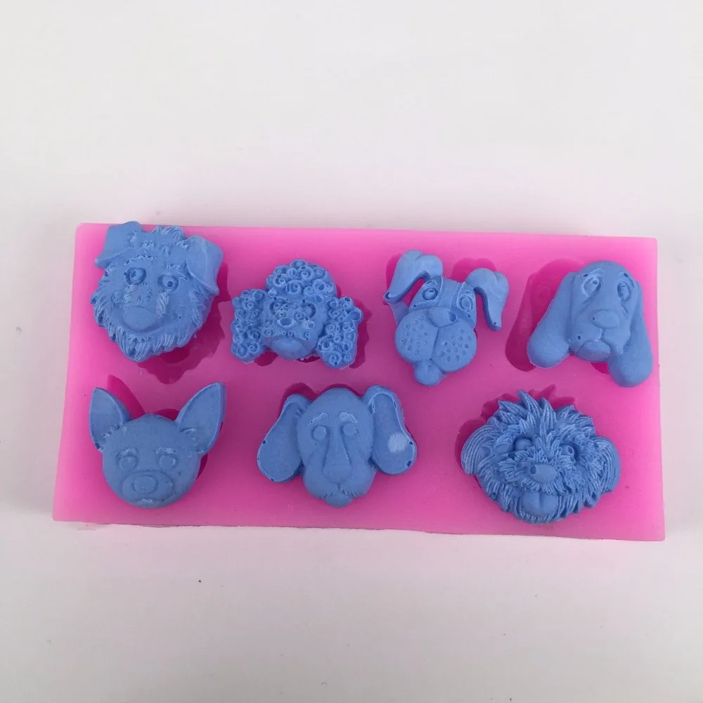 Силиконовая форма для домашних питомцев 7 отверстий S1015|cake fondant|chocolate mouldsilicone mold |