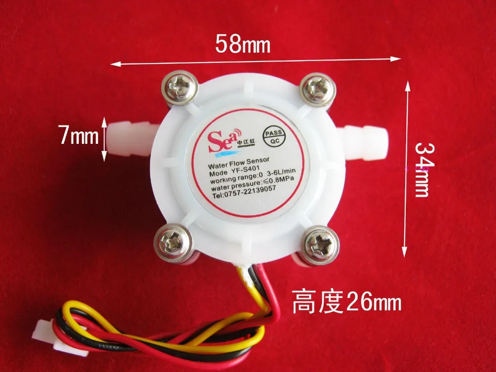 yf-s401 Холла эффект потока воды сенсор 0,3-6 л/мин 10 шт/партия